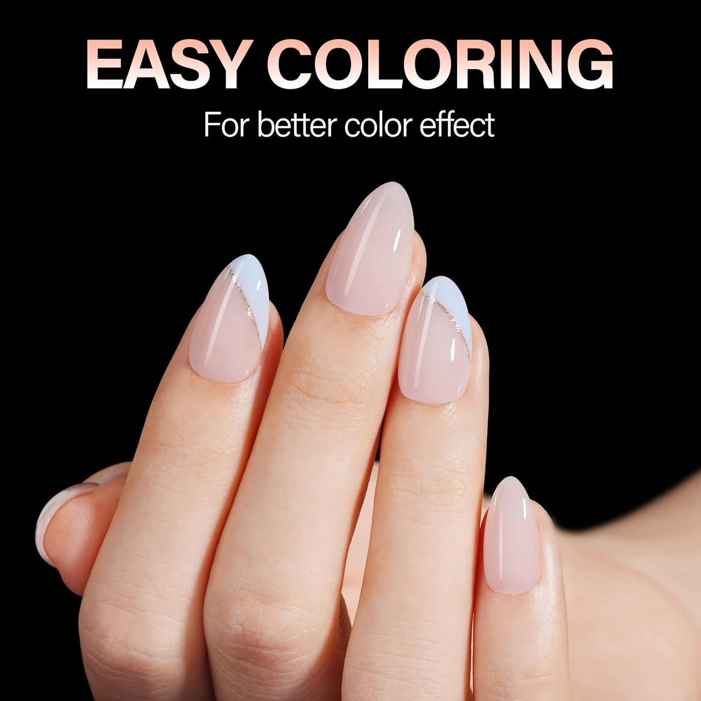 AILLSA Short Almond Nail Tips 504PCS Clear Full Cover Soft Nail Tips Gel Fake Nails Tips Preshaped Press on False Gelly Tips for Nail Extension DIY Home Salon Gift, 10 Sizes