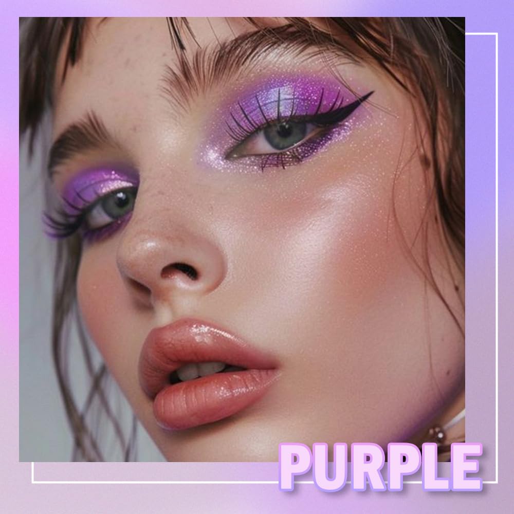9 Colors Purple Smoky Matte Shimmer Eyeshadow Palette with Mirror for Eye Makeup,High Pigmented Eye Shadow Primers Powder Palet de sombras de ojos