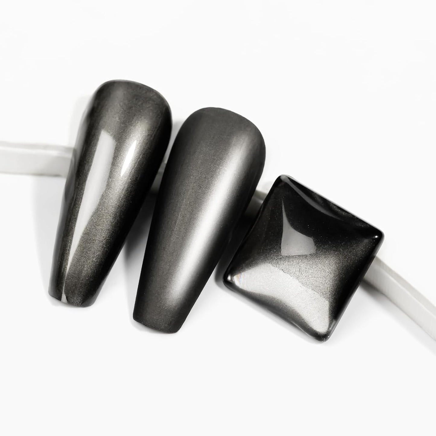 MIZHSE Dark Grey Mirror Nail Polish, Quick Dry Metallic Nail Polish, Air Dry Fast Chrome Nail Lacquer Black Oil-based Nail Art Manicure DIY Home