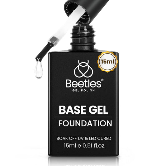 beetles Gel Polish Base Coat 15ml for Gel Nail Polish Soak Off LED Nail Lamp Upgraded Formula Long-Lasting DIY Home and Nail Salon