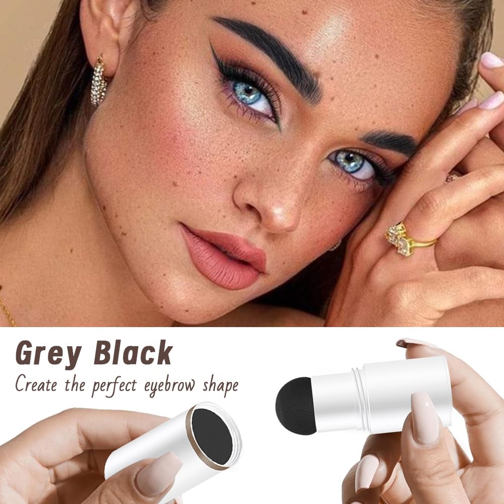 Eyebrow Stamp Stencil Set, Grey Black Eyebrow Stencils Shaping Kit, Long-Lasting Eyebrow Shaper for Women Girl, Cruelty-Free plantillas para la cejas