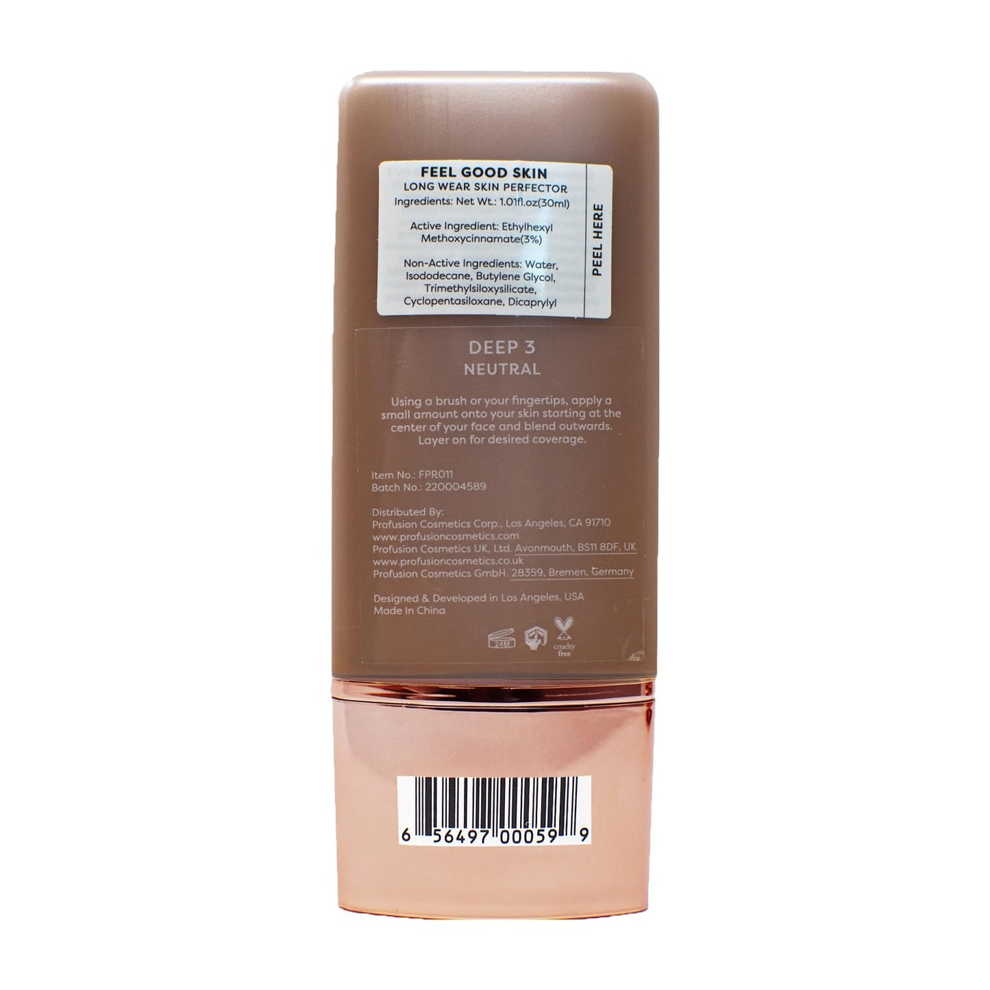 Profusion Cosmetics Lightweight Liquid Foundation for a Flawless and Elegant Radiance, Breathable Makeup for Improves Uneven Skin Tone, Cruelty-Free - Deep 3