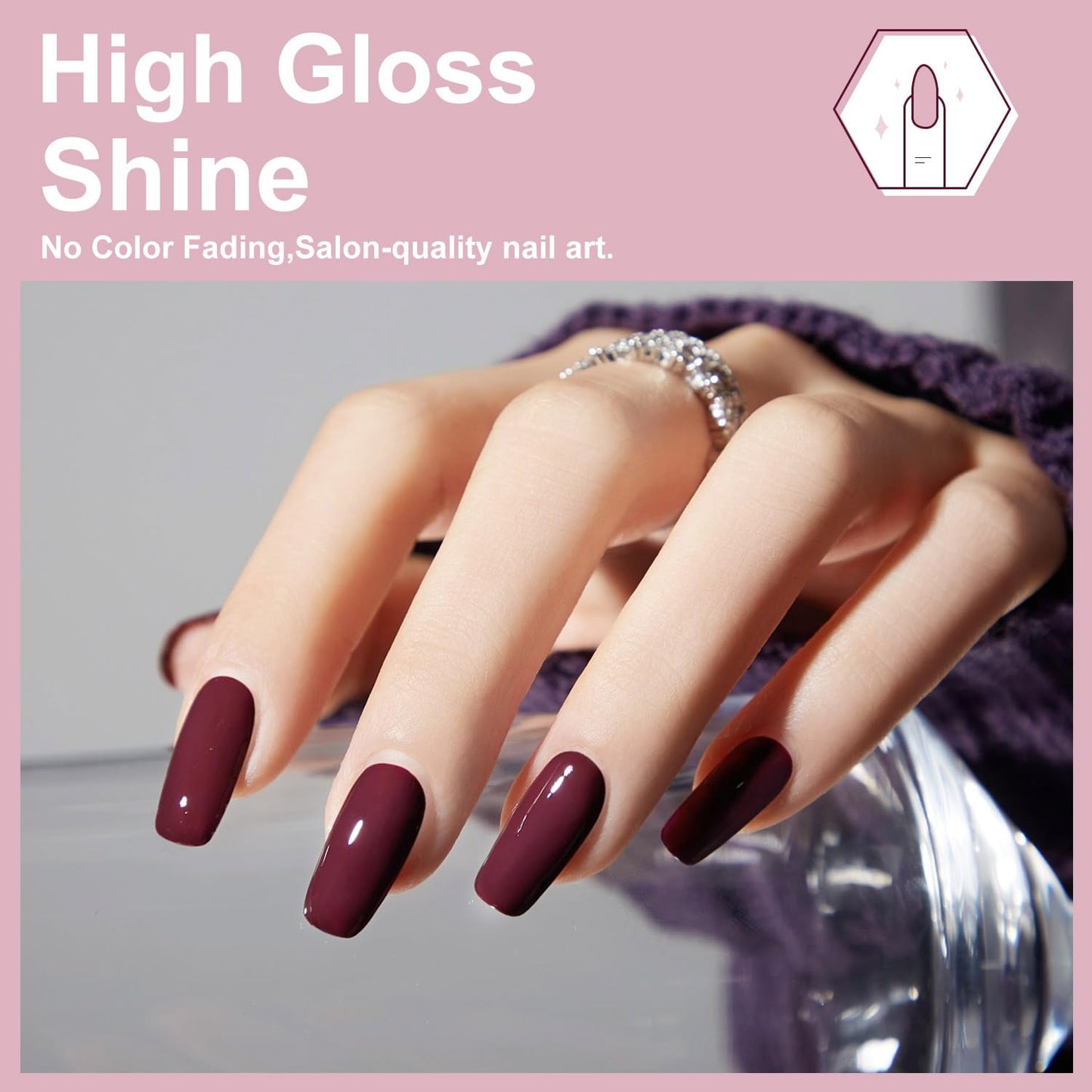 Major Dijit Quick Dry Nail Polish Wine Red Summer Nail Lacquer for Nail Art Regular Nail Polish 0.41 fl oz.
