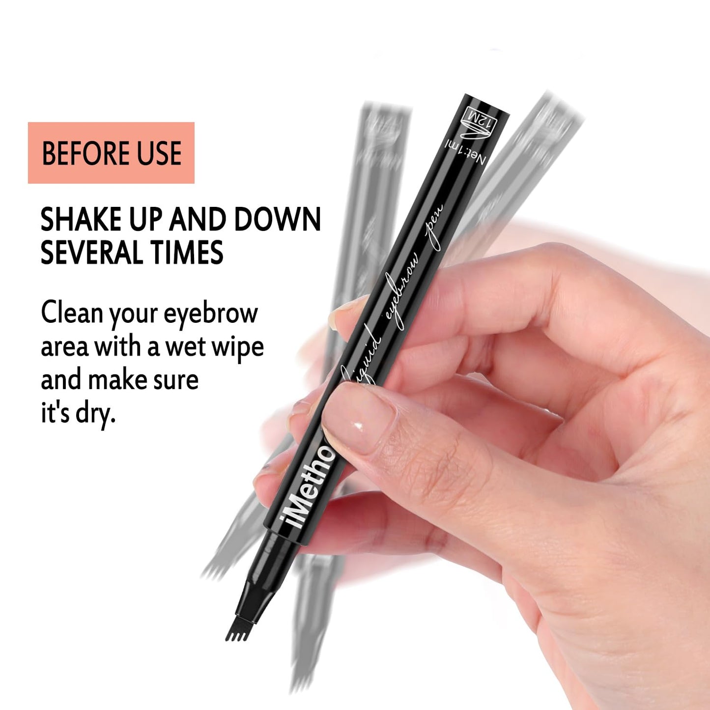 iMethod Eyebrow Pen - iMethod Eyebrow Pencil with a Micro-Fork Tip Applicator Creates Natural Looking Brows Effortlessly and Stays on All Day, Brown