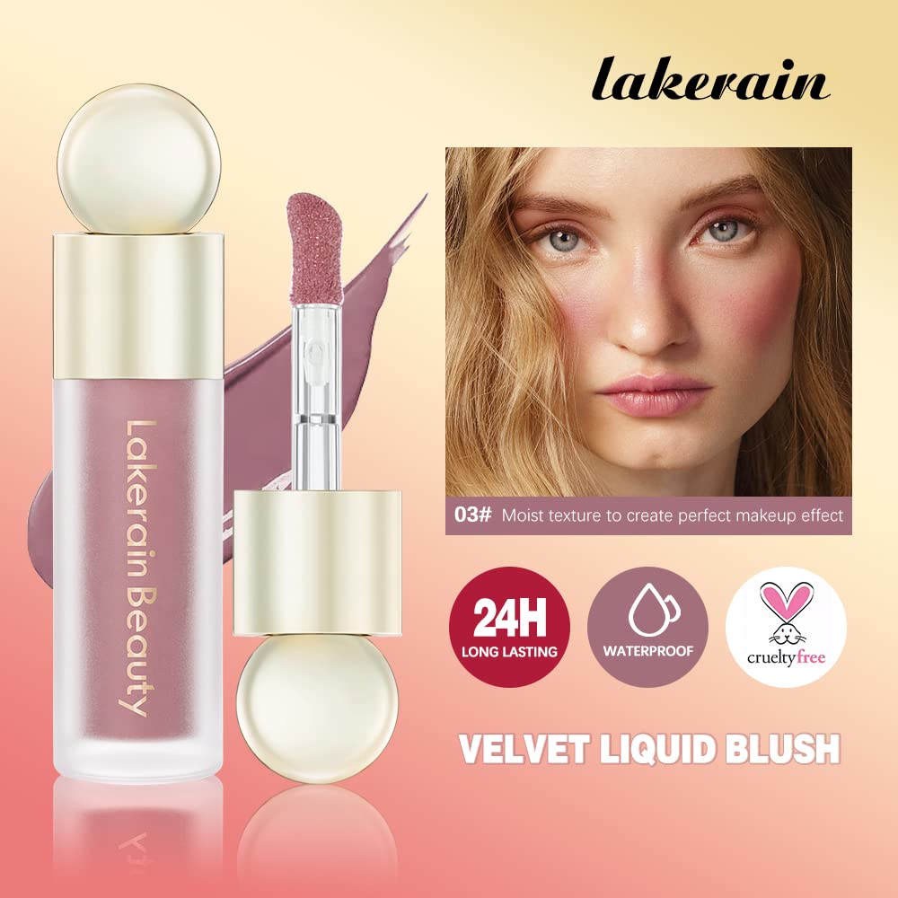 Liquid Blush For Cheeks, Soft Velvet Cream Blush Face Blush Makeup, Pink Blush Red Blush Skin Tint, Natural-Looking Matte Finish Makeup Blush Stick, Waterproof&Long Lasting Dewy Cheek Tint, Moisturizing&Lightweight Blendable Feel Blush Makeup (2#)