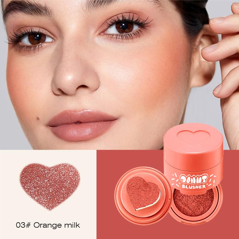 Stamp Liquid Blush Stamp Blush with Heart Shaped Applicator Natural Long Lasting Blush, Light and Airy Makeup for Women (3)