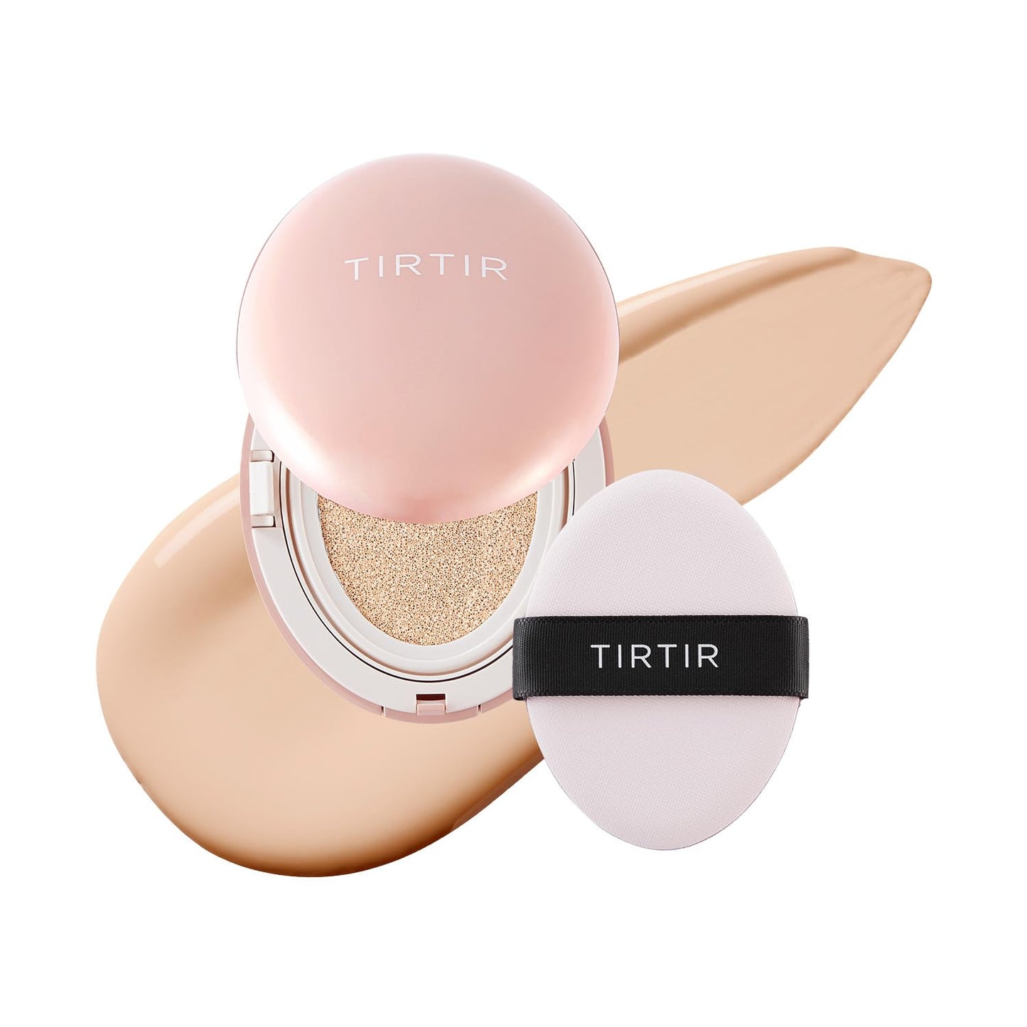 [*Mini Size*] TIRTIR All Cover Pink Cushion | Korean Cushion Foundation, (#15C Fair Porcelain, 0.15 Fl Oz)