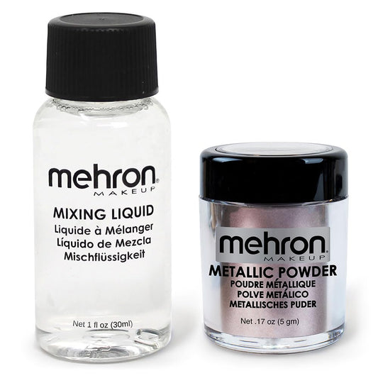 Mehron Makeup Metallic Powder (.17 oz) with Mixing Liquid (1 oz) (LAVENDER)