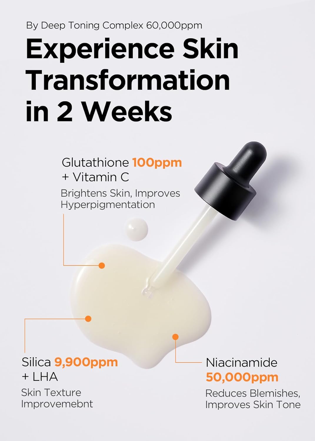 Bewants Skin Brightening Glutathione Serum, Deep Toning Complex for Even Skin Tone, with Vitamin C, Niacinamide 50,000ppm, and Dark Spot care, 1.01 fl oz (1 Pack)