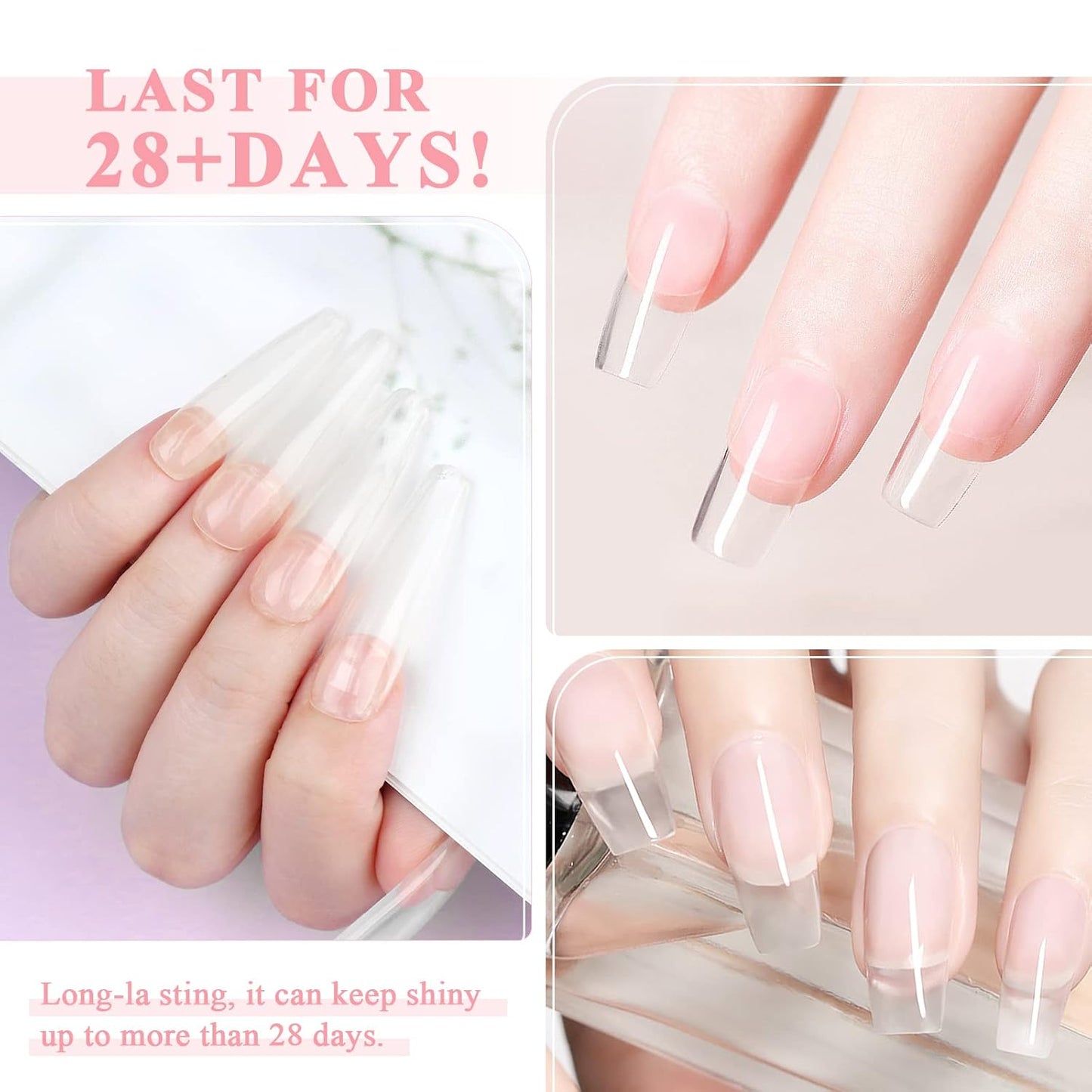 SAVILAND Large Clear Poly Gel: 100g Natural Nail Extension Poly Hard Gels For Starter Salon-Like Strengthener Long Lasting Poly Nail Gel for Beginner & Professional DIY at-Home