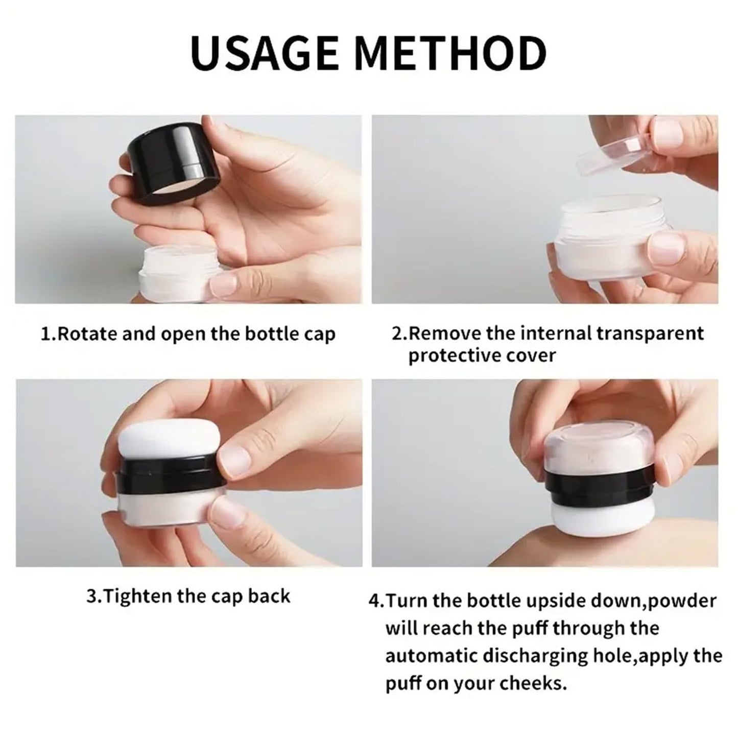 Setting Powder Lightweight Loose Powder Finishing Powder Long-Lasting Face Powder Waterproof with Soft Mushroom Powder Puff & Mirror, Matte Finish (Fair Ivory)-3 Boxes