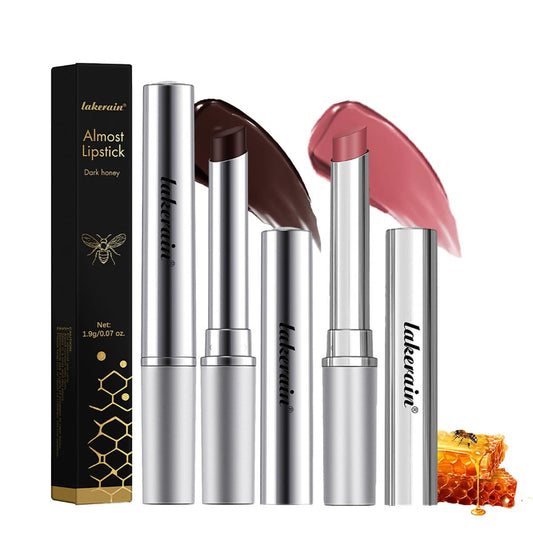 2PCS Honey Lipstick Tinted Lip Balm,Black and Pink Lipstick,Hydrating Natural Glossy Sheer Black Lip Balm,Moisturizing Makeup Lip Care for Repairing Dry Lips