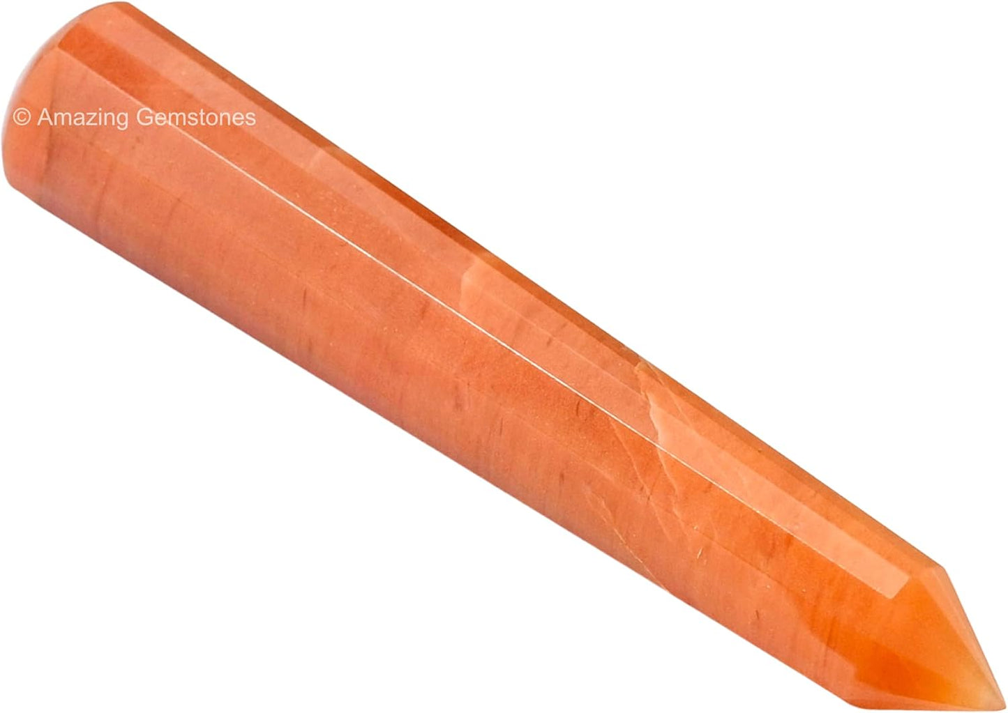 Amazing Gemstone Red Aventurine Crystal Wand Massage Stick - Pelvic Wand Gua Sha for Adults - Crystals and Healing Stones Massage Wands for Adults Gifts (Pointed)