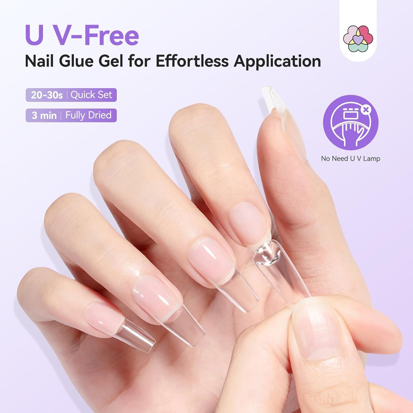 SAVILAND 2Pcs Semi Solid Nail Glue for Press On Nails: Super Strong 20g Gel Nail Glue for Press Ons Quick Drying 30-Day Long Lasting Nail Glue Gel Adhesive Rich in Castor Oil VE No U V Light Needed