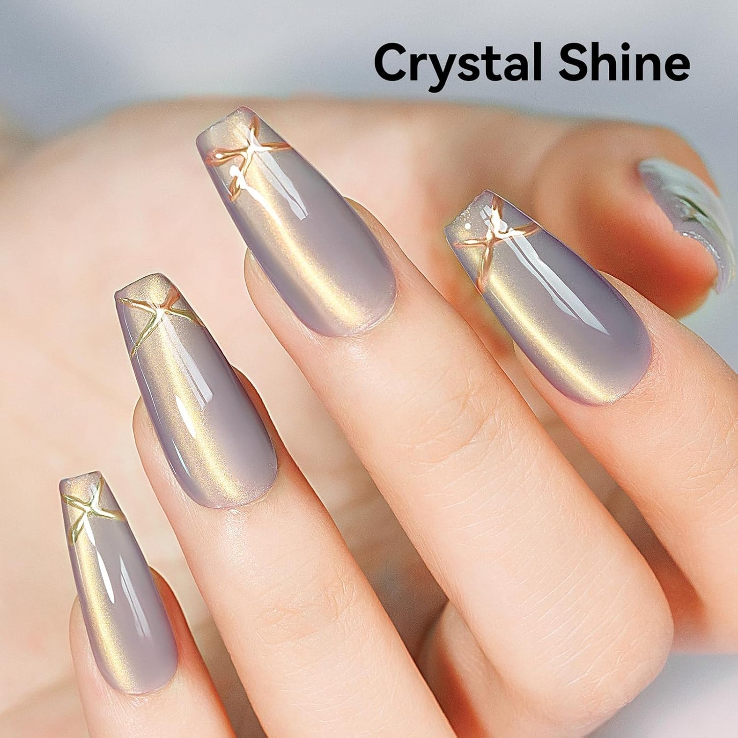 Cat Eye Gel Polish Silver Glass Jelly Magnetic Nail Polish Gel Smoothie Glitter Gloss Shine Holographic Color Velvet UV Gel Polish For Nail Art Manicure DIY At Home 12ml