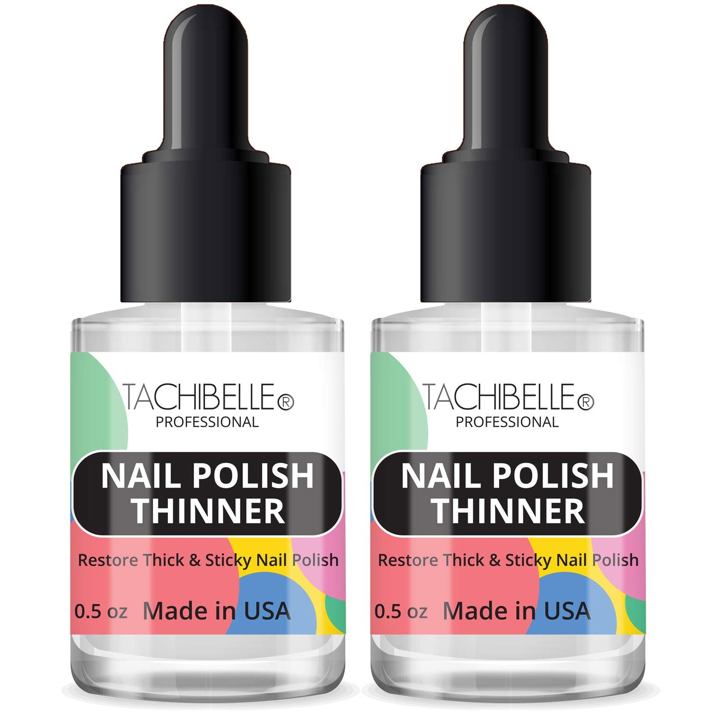 Tachibelle Nail Polish Thinner 0.5 oz - Bring your old polishes back to life (2 Bottles)