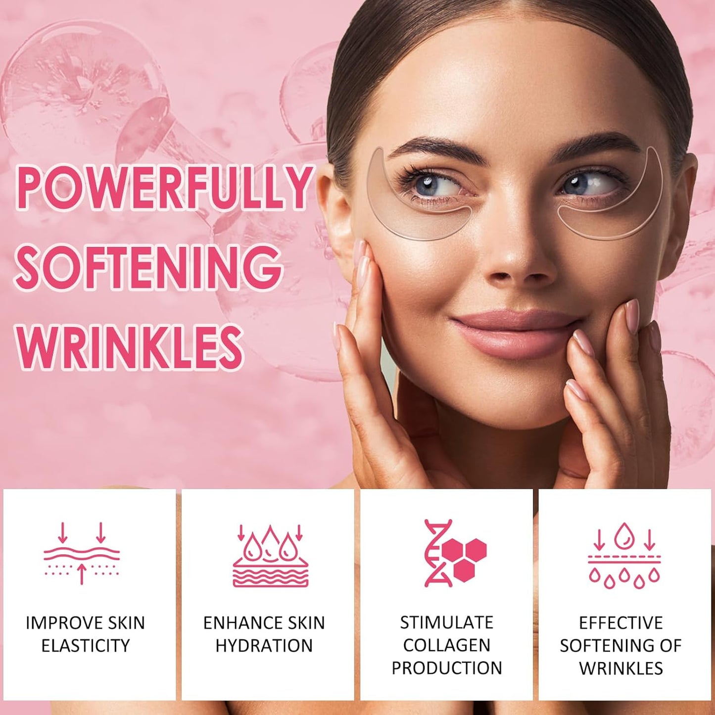 16 PCS Reusable Under Eye Patches for Wrinkles | Topical Gel Eye Pads for Dark Circles and Eye Bags | Anti-Wrinkle Treatment for Face and Under Eyes | Overnight Eye Patches | Under Eye Pads