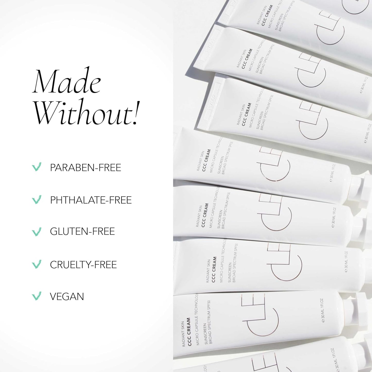 CLE Cosmetics CCC Cream (Warm Medium Light 203 / SPF 50) - Color Correcting CC Cream with Sunscreen - Lightweight, Hydrating, Light to Medium Coverage Foundation - BB & CC Hybrid - 1 fl oz