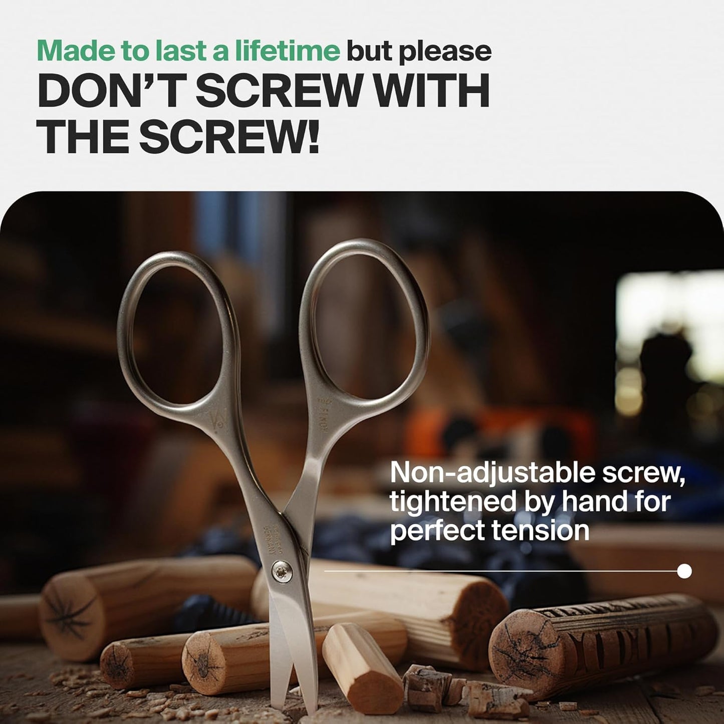 GERMANIKURE Tower Point Cuticle Scissors Grooming Scissors FINOX Stainless Steel Professional Nail Scissors in Cork Case -Ethically Made in Solingen Germany - 4705