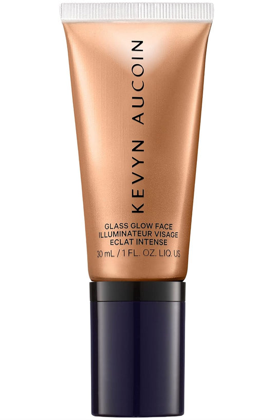 Kevyn Aucoin Glass Glow Face, Spectrum Bronze: Multi-purpose universal dewy highlighter for face and body. Creates glowing youthful-looking hydrated skin with a glassy complexion. Makeup artist go to