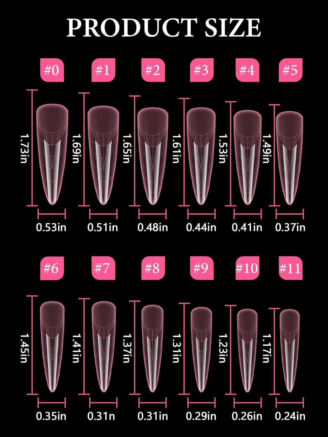 EBANKU Dual Nail Forms for Poly Extension Gel, 120 PCS Pink Nail Molds 12 Sizes Nail Extension Forms for Builder Gel Manicure Design Salon DIY