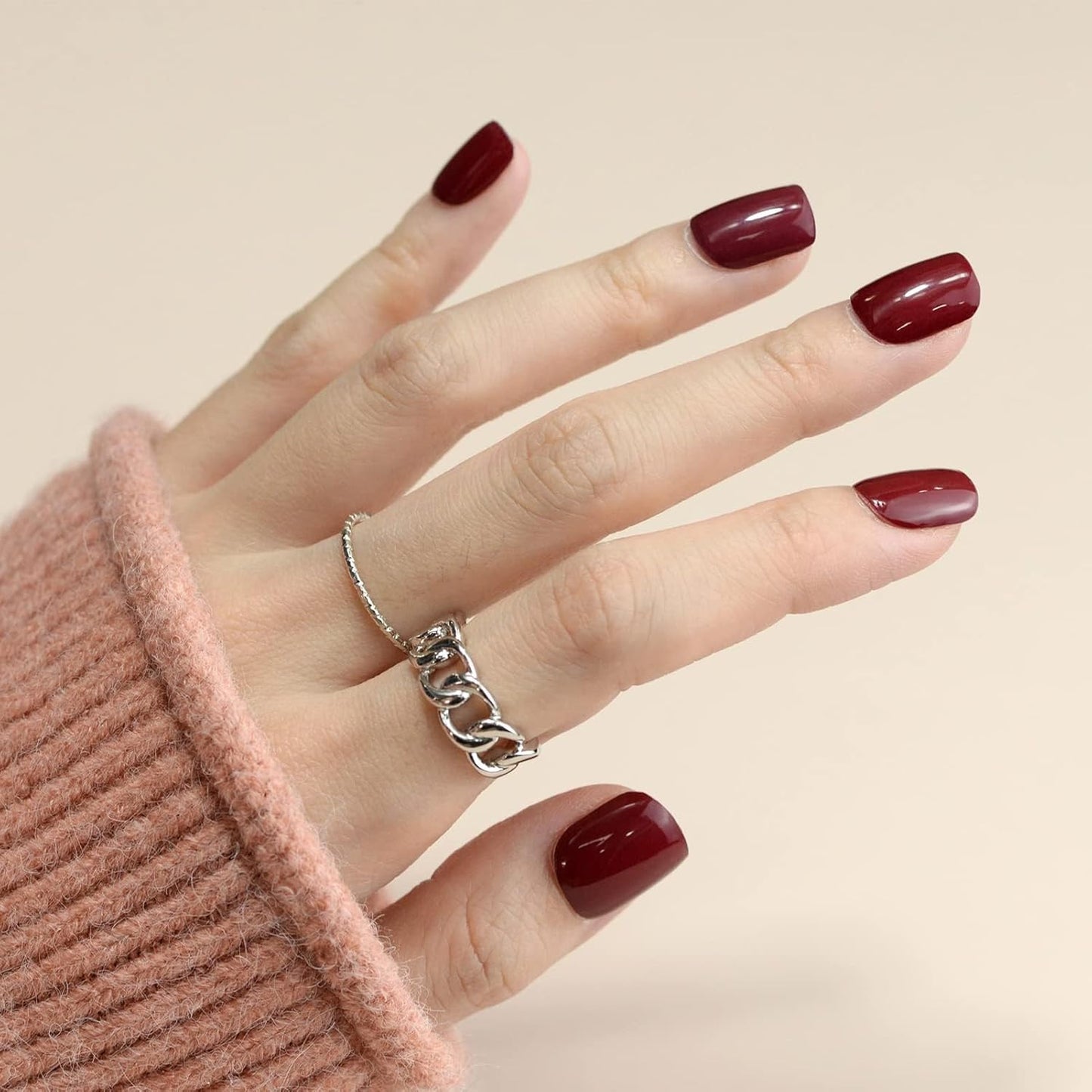 Nail Polish Strips, 32PCS Salon Quality Wraps, Long Lasting Gel Nail Stickers for Women Easy Apply& Remove (Vinery Red)