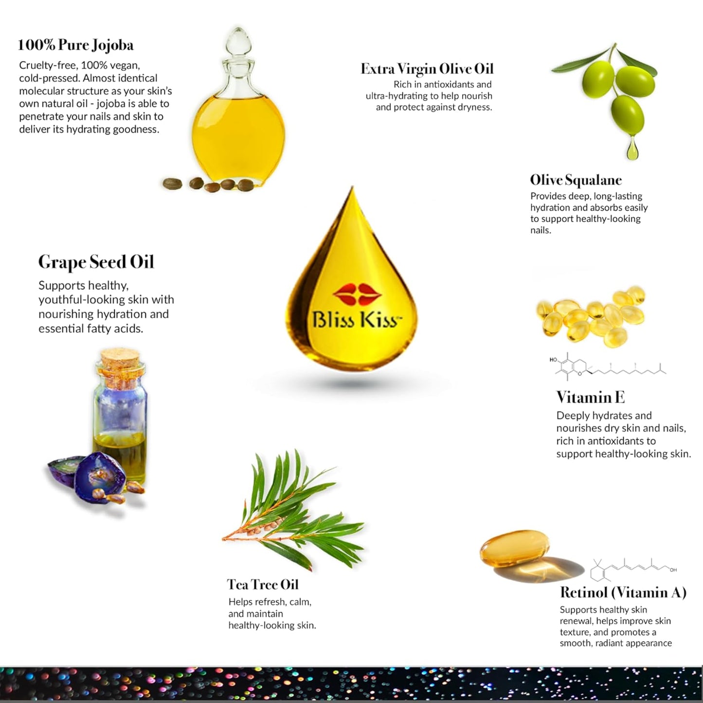 Nail Care Headquarters Cuticle Oil Pen for Nails - Nail Strengthener & Growth Serum for Damaged Nails, Hangnails w/Jojoba cuticle oil—Natural Fragrance - from Bliss Kiss