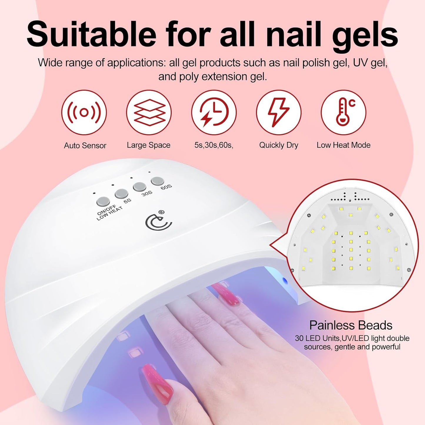 53PCS Gel Nail Polish Kit with U V light and Drill Starter Kit, 35 Colors Gel Polish Set 5pcs Top Base Coat All season Fashion Popular Colors Professional Nail Lamp Gel Manicure Kit Gifts for Women