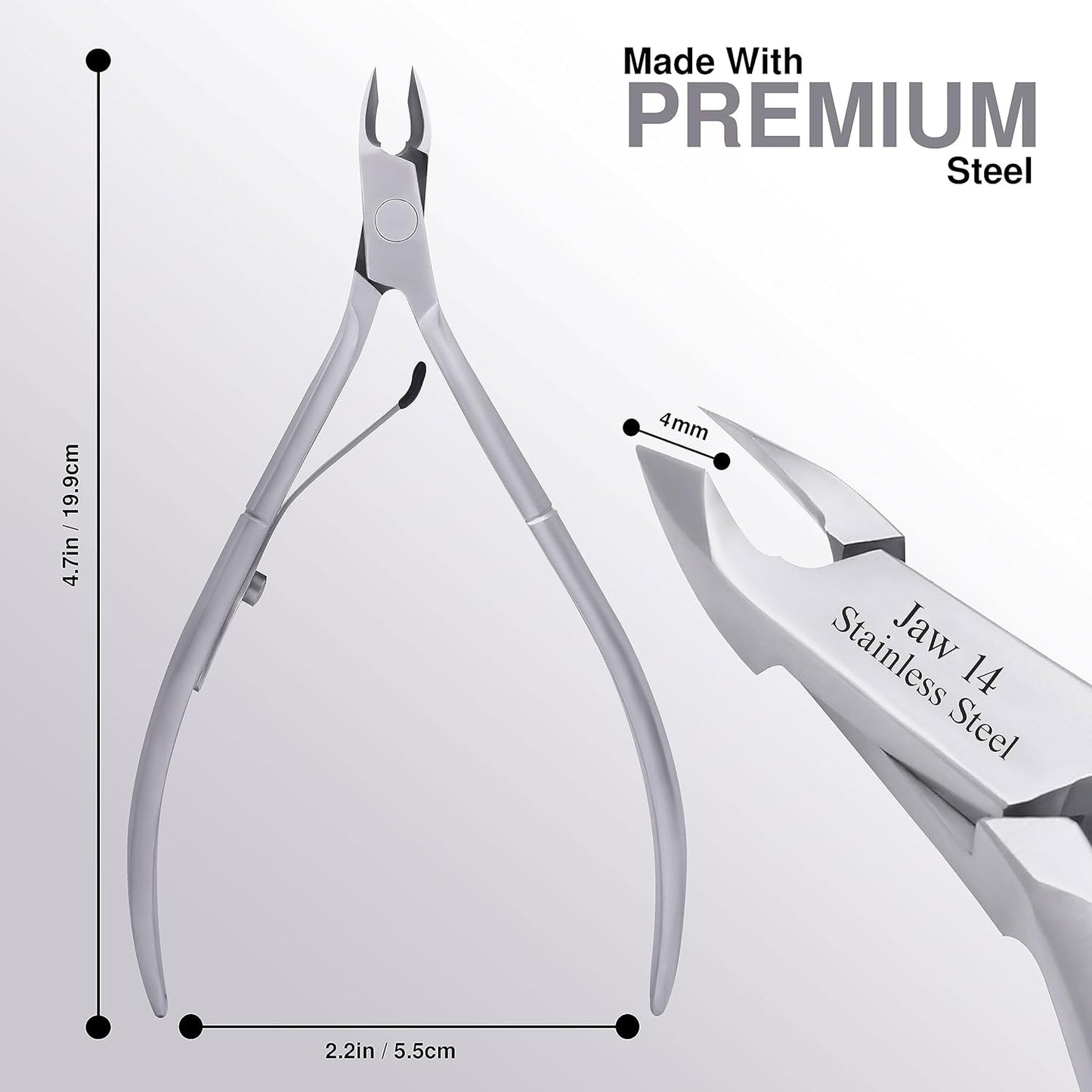 UM Supplies Cuticle Trimmer | Hangnail Remover | Extremely Sharp | Professional Cuticle Nippers | Stainless Steel | Cuticle clippers | Pedicure Manicure Tool I Jaw 14 (5mm)