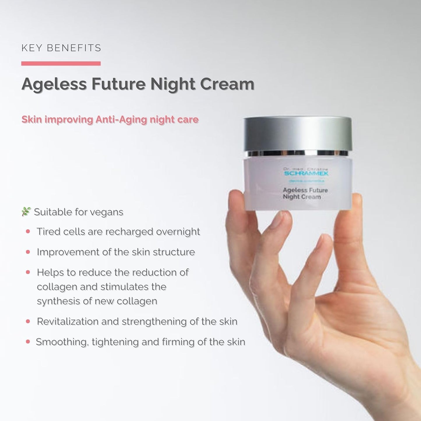 Ageless Future Night Cream (1.7 fl oz) - Skin Improving Anti-Aging Night Care – Regenerating Night Cream - with Vitamin A - Skin Care - Dr. Schrammek
