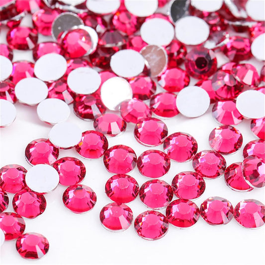 1500 Pieces SS16 4mm Flatback Rhinestones Clear Glass Round Gems Crystals for Nail Art DIY Crafts Clothes Shoes Bags （Light Rose Red）
