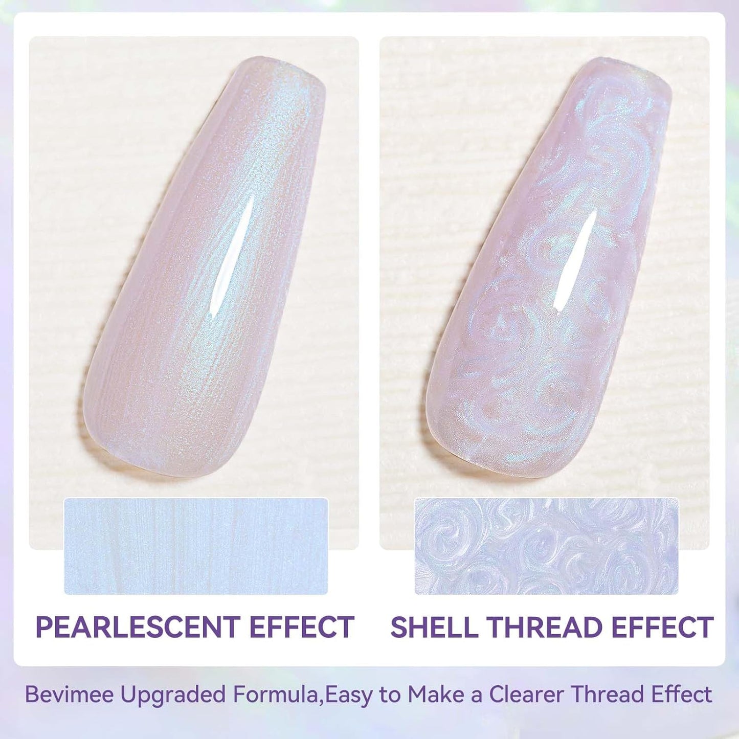 Pearl Gel Nail Polish 12ml Pearlescent Mermaid Iridescent Chrome Aurora Nail Drawing Swirl Shell Thread Effect Soak Off UV LED Gel Nail Art Salon Home DIY