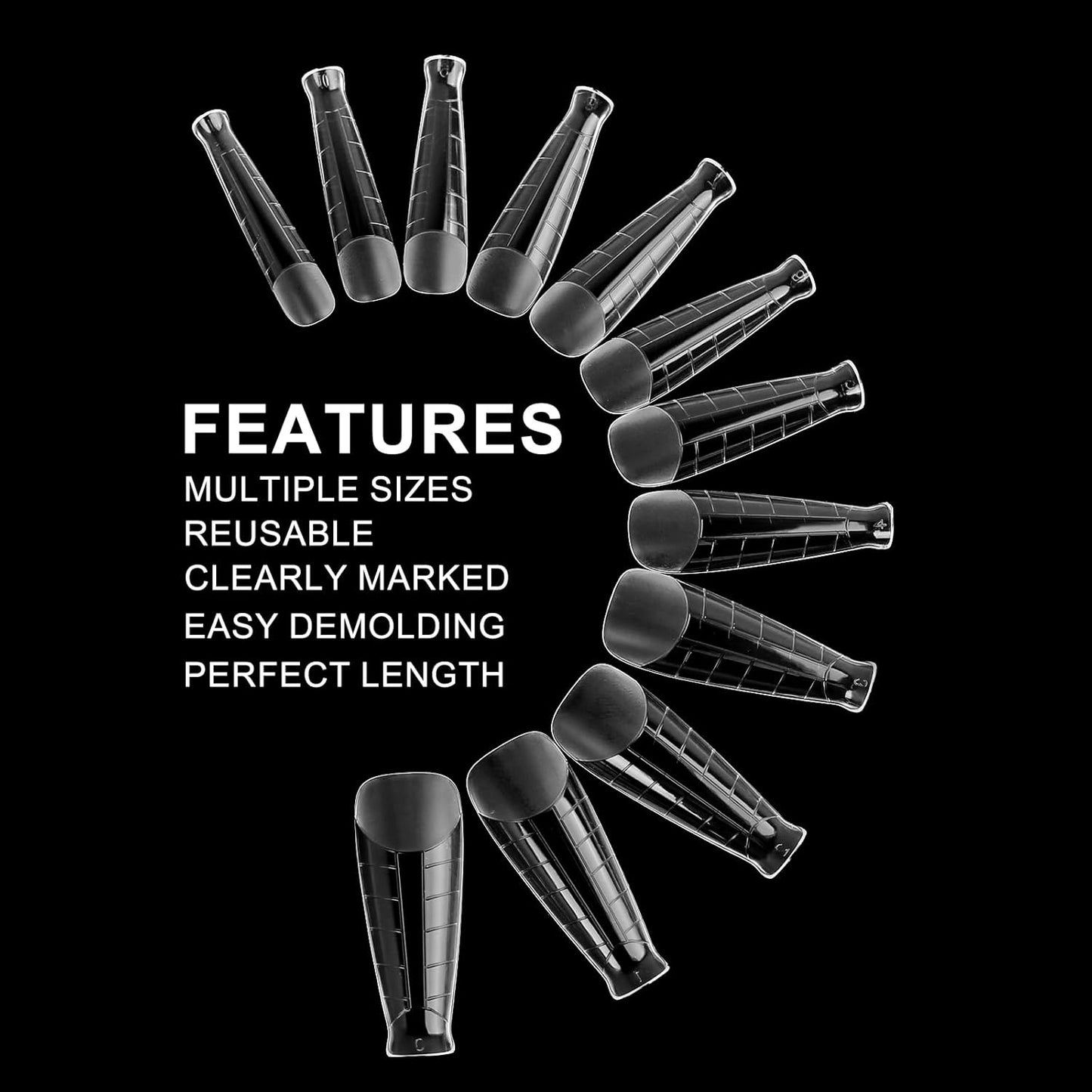 120Pcs Dual Nail Forms,T-Shape Extension Poly Nail Gel Nail Forms Full Cover Reusable Nail Molds 12 Sizes for Solid Nail Gel Glue Nail Art Design Salon&DIY