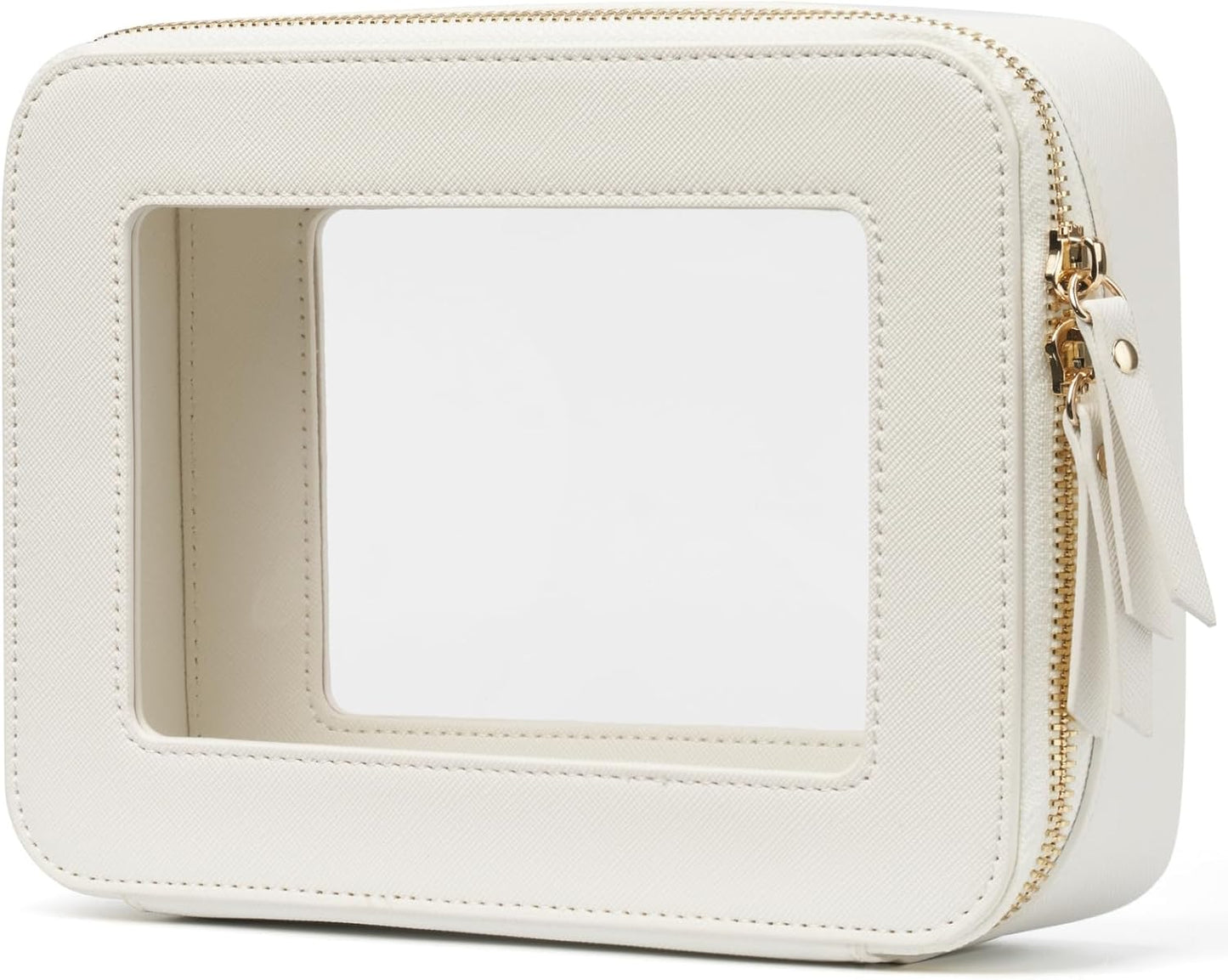 Popvibe Clear Makeup Bag Travel Cosmetic Case Transparent Toiletry Bag with Zipper, Portable Make Up Organizer Traveling Compact Car Bag for Essentials