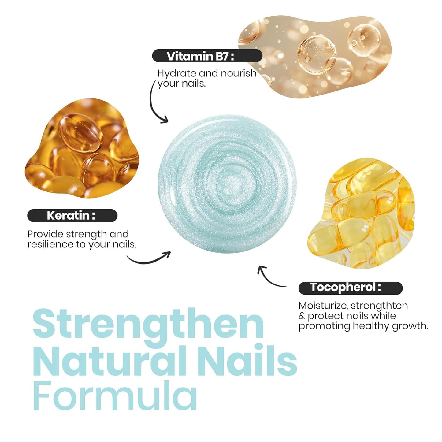 Beetles Pearl Nail Polish Set - 15ml Blue Quick Drying Nail polish Shimmer Glitter Fingernail Polish Bubble Blue Nail Lacquer Shimmer DIY Manicure Gift for Women