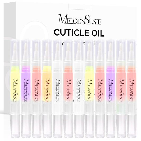 MelodySusie 12Pcs Cuticle Oil Pen Set,Nail Moisturizing Cuticle Oil Enriched with Vitamin E,Softens and Repairs cuticles,Nail Strengthener,Protects Damaged Skin,Thin Nails