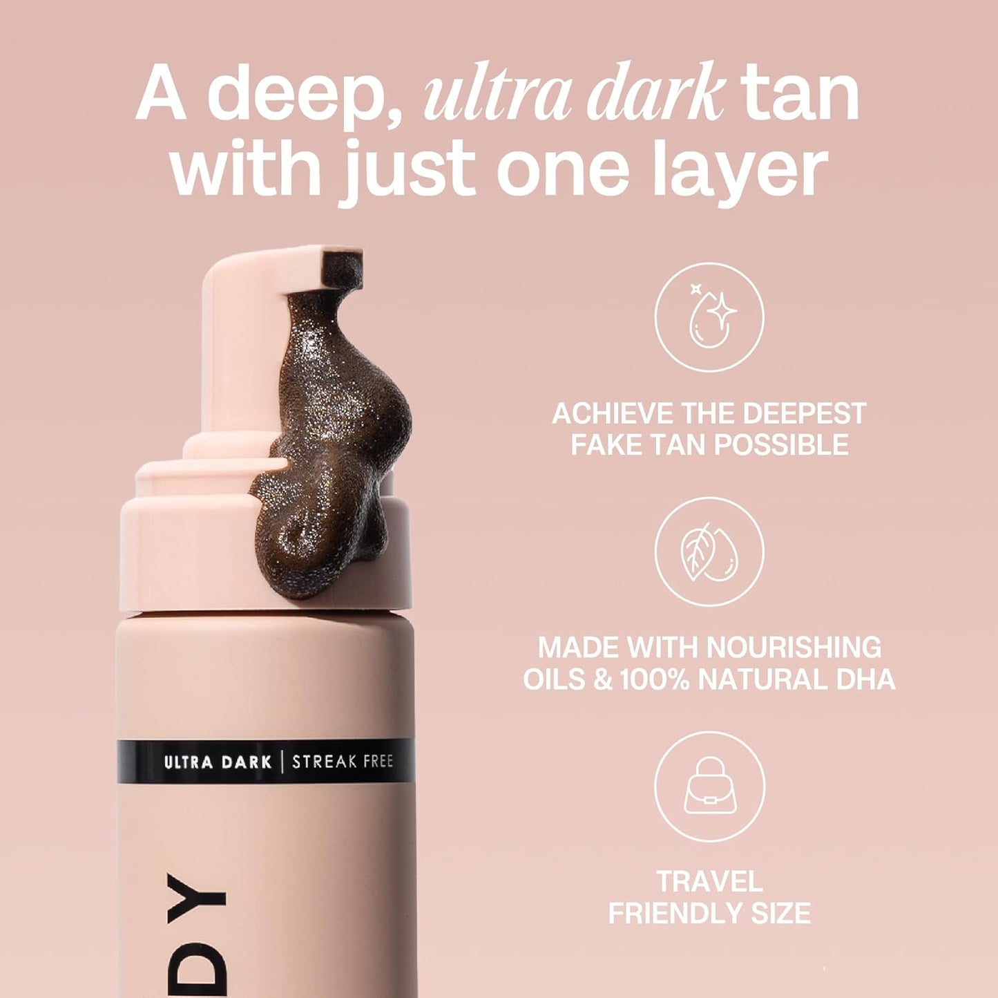 Bali Body Ultra Dark Self Tanner Mousse | Premium Sunless, Tanning Foam | Natural Green-Based Self Tan | Instant Bronze Fake Tan for All Skin Types, Vegan & Cruelty Free (100ml/3.4 fl oz)