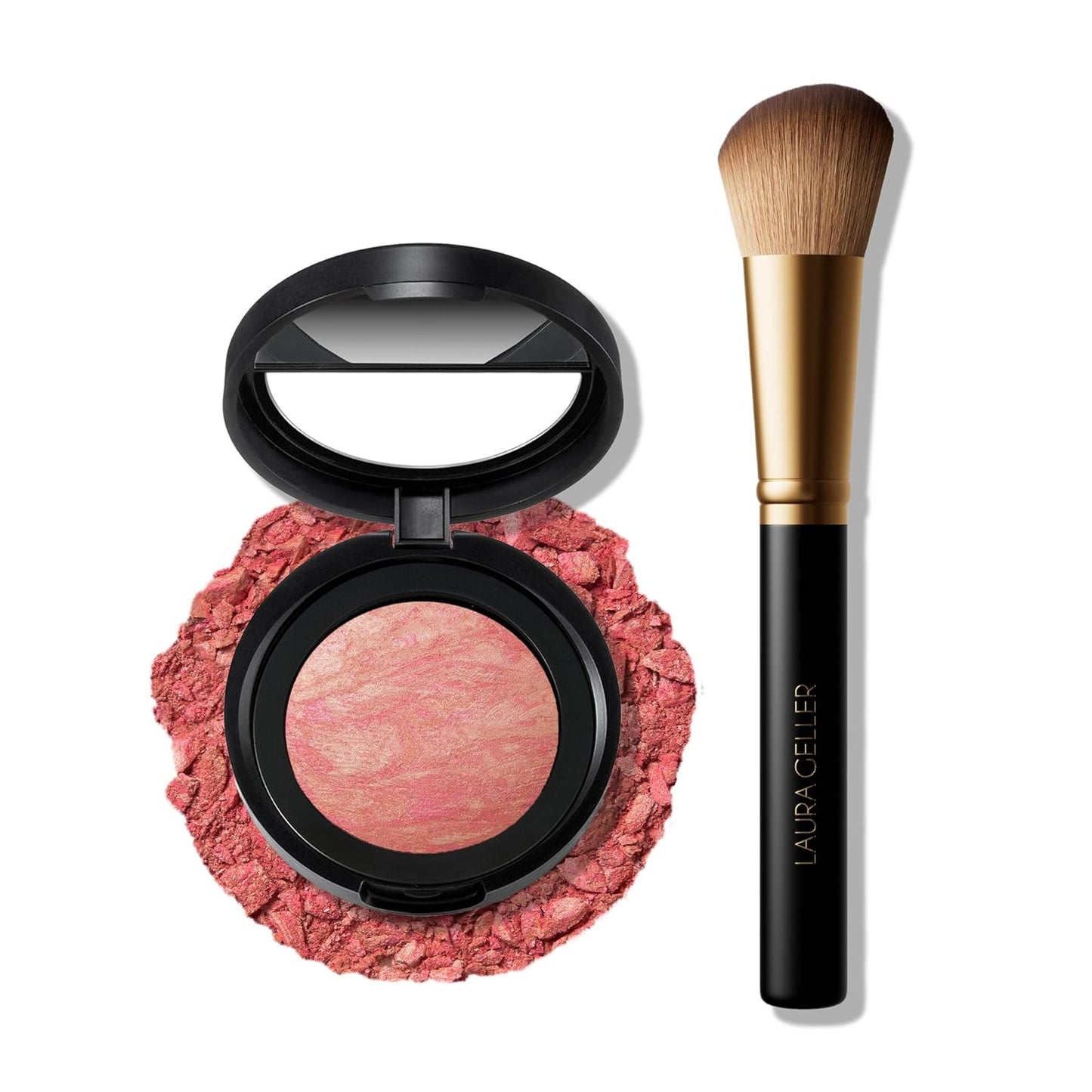 LAURA GELLER NEW YORK Baked Blush-n-Brighten Marbleized Blush + Angled Brush (08 Starfish Island, 47mm)