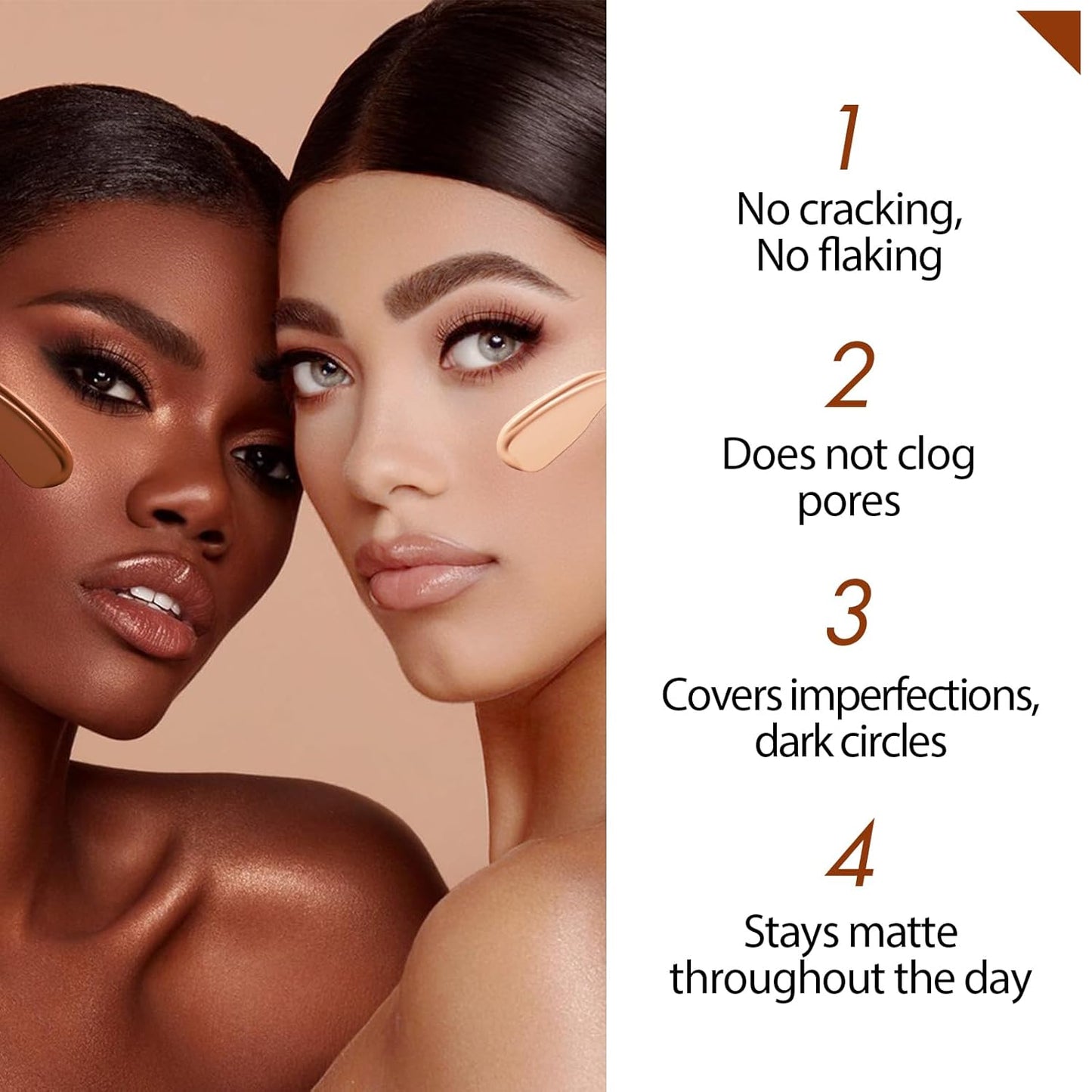 Liquid Concealer Stick Makeup, Hydrating and Lightweight for All Day, Full Coverage 10# DEEP BRONZE