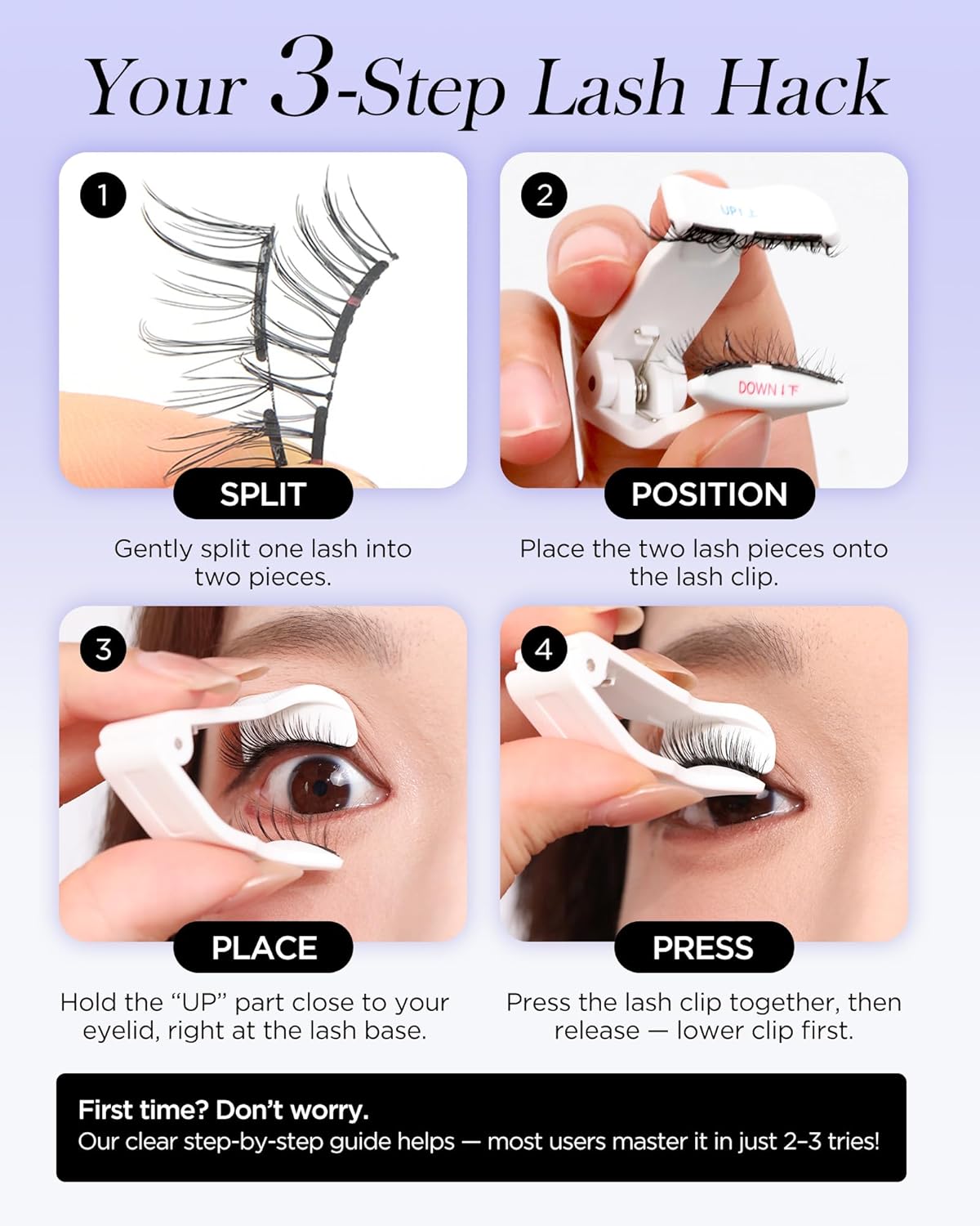 BEYELIAN Portable Magnetic Eyelashes with Applicator All-In-One Box,Upgrade Soft Magnetic Lashes Natural Look, Reusable No Glue Needed Fale Eyelashes for Eye (Lightweight & Comfortable)