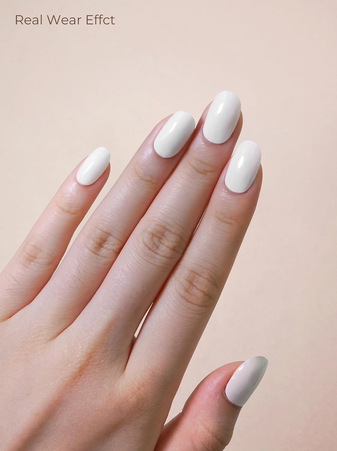 Pre Cured Gel Nail Strips - 44PCS Salon Quality Gel Nail Stickers - Long Lasting Polish Wraps for Women no UV Light Needed Easy Apply& Remove (Pearl White)