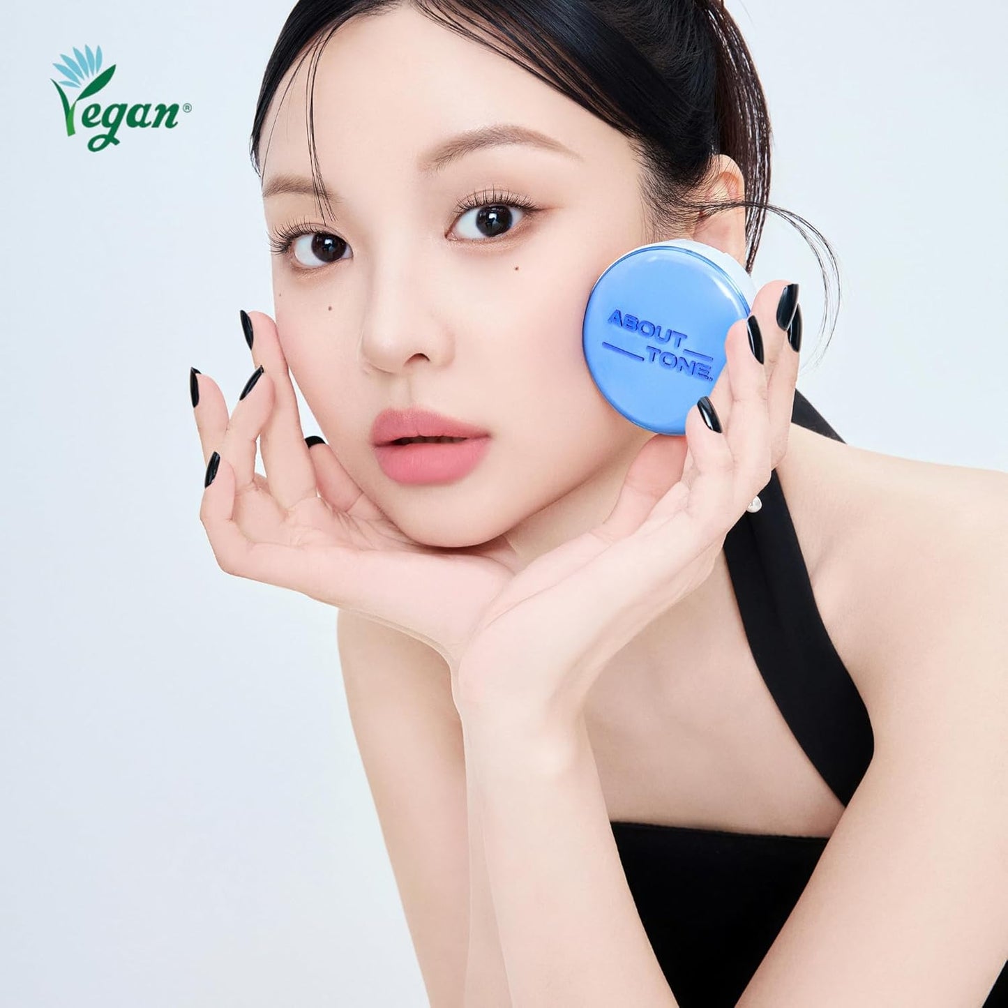 Air Fit Powder Pact 0.28oz - Makeup Fixing Pressed Powder Compact with Mirror and Puff Airy & Light Texture Face Blur Setting Finishing Translucent Sebum Control Lightweight Vegan Formula