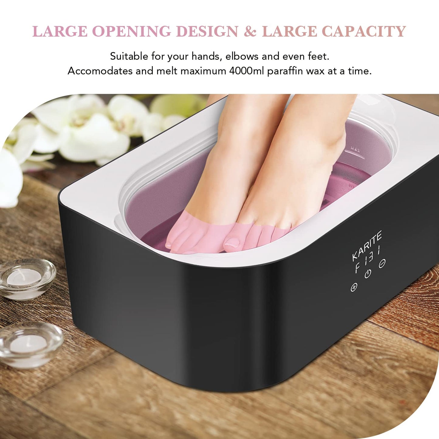 KARITE Paraffin Wax Refills, 10 Pack Peach Scented Paraffin Wax Beads Blocks for Paraffin Bath, Paraffin Wax Machine Refills for Hand Feet Dry Skin,Rrelieves muscle fatigue, Hydration and nourish