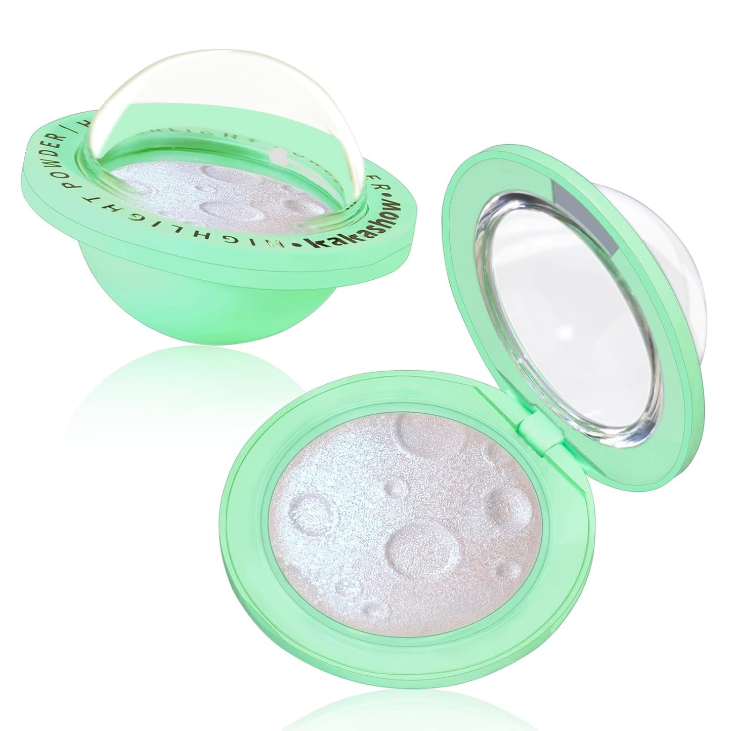 Highlighter Palette, Chameleon Face Shimmer Blush Makeup, Multichrome Glitter Holographic Iridescent Blue Sparkle, Rainbow Color Shifting Eyeshadow Cheek Contour Highlight Creamy Powder Pallet