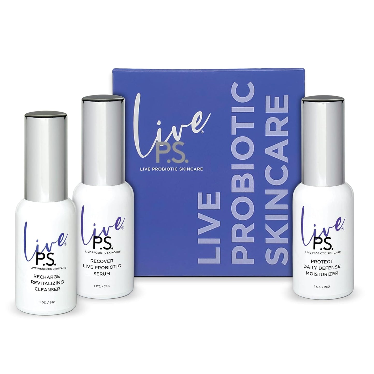 3-Step Skin Care Kit – Face Cleanser, Probiotic Serum & Moisturizer – Ultimate Recipe for Balanced, Glowing, Hydrated Skin – Perfect for All Skin Types – Travel Size – Vegan & Cruelty-Free