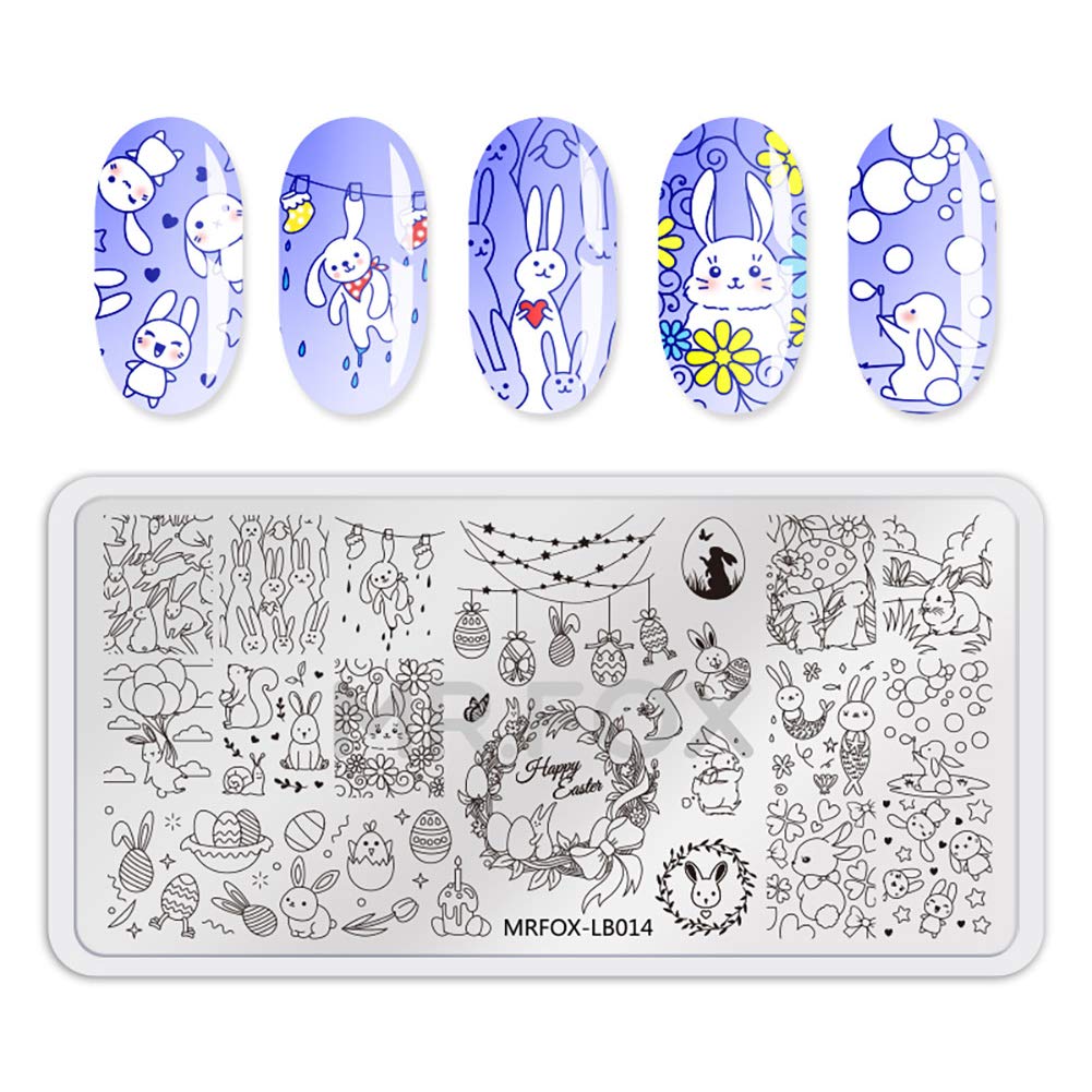 Mr. Fox Nailed Board Set Feather Fox Rabbit Easter Tropical Beach Fruit Bear Cartoon Art DIY Hot Print Template