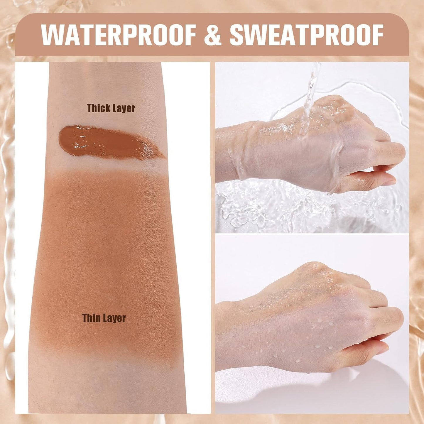 UCANBE Matte Liquid Foundation Makeup, Medium to Full Coverage Waterproof Longwear Serum Cream Foundation for Combination & Oily Mature Skin, Lightweight Hydrating & Nourishing, Coconut, 1 fl. oz.