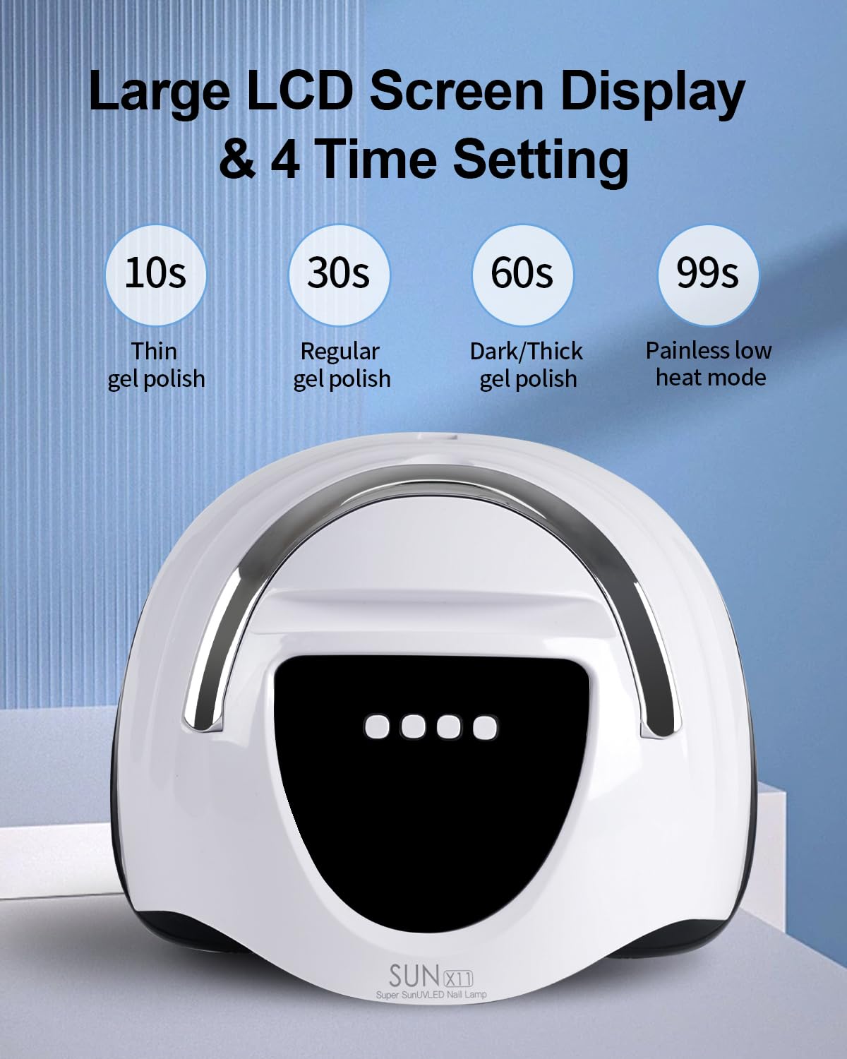 UV Nail Lamp 288W UV Light for Gel Nails Professional UV Lamp for Gel Nail Polish Nail Dryer with 63 LED Beads 4 Timer Smart Sensor LCD Display Portable Handle Fast Curing for Salon and Home