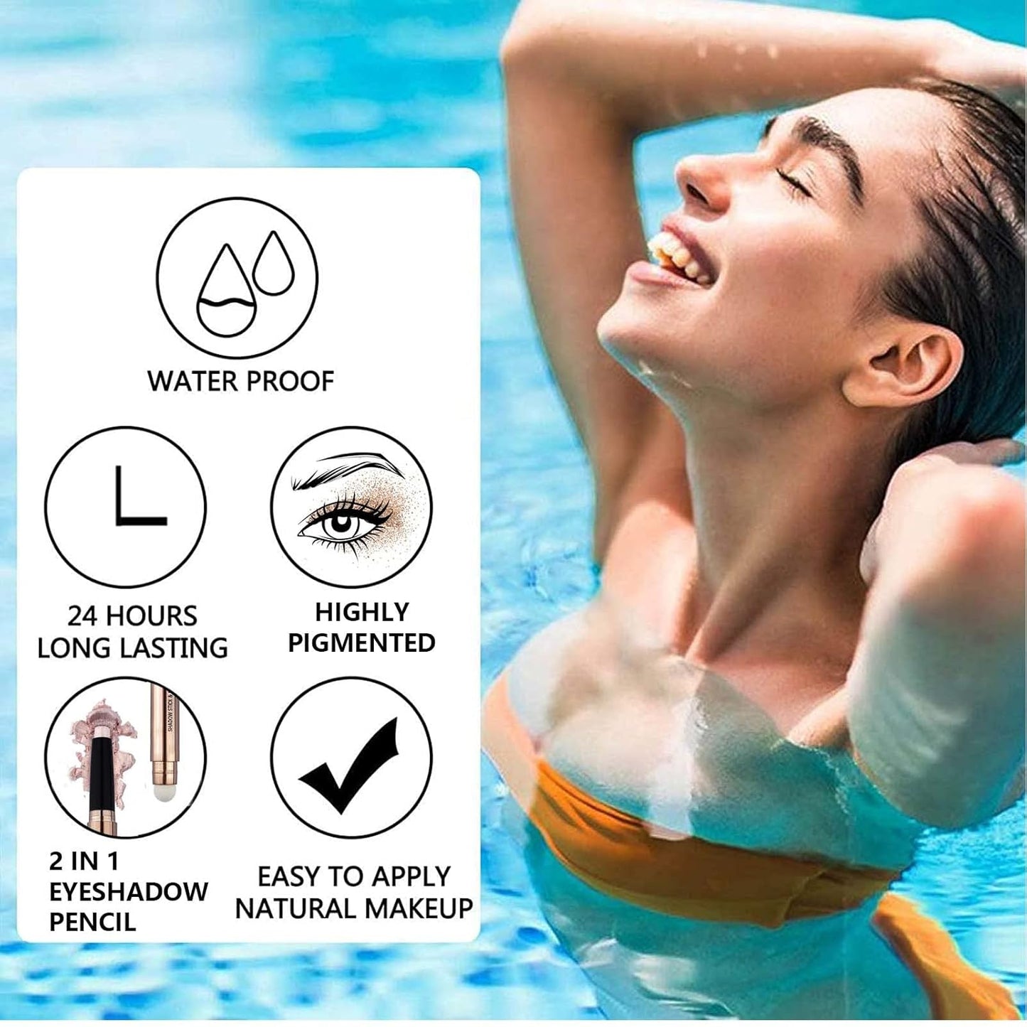 Romantic Red Eyeshadow Stick Makeup, Highlighter Matte Cream Eye Shadow Pencil, Waterproof Hypoallergenic Long Lasting Crayon, Glitter Primer Palette Shimmer Eyeliner Pen