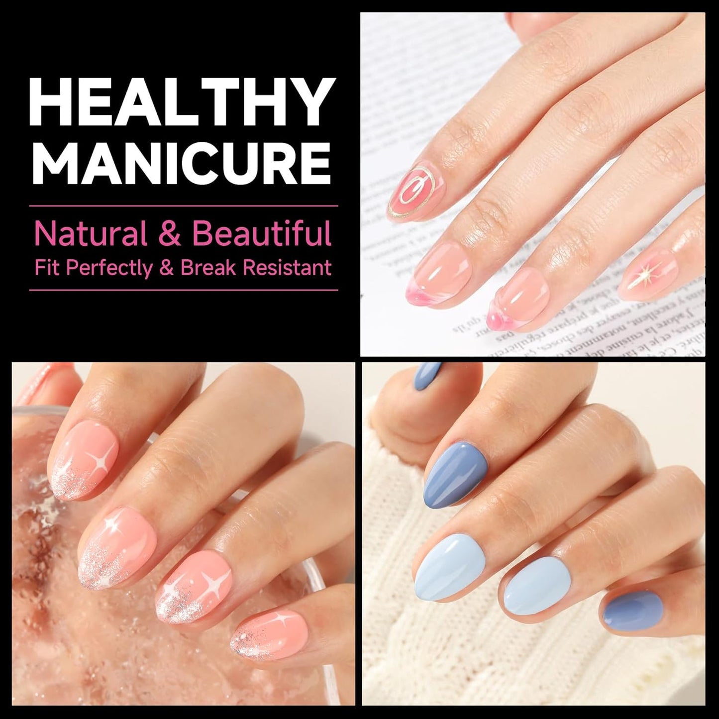 UNA GELLA Extra Short Almond Nail Tips, 504 Pcs Pre-Filed XS Almond Gel Nails, 12 Sizes Half Matte Full Cover Press Ons for Nail Extension Manicure Home DIY Salon